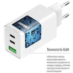 Зарядний пристрій ColorWay C101B GaN Mini 100 Вт PD PPS 2xUSB-C + USB-A білий (CW-CHS061PD-WT) - мініатюра 9