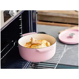 Каструля KitchenAid Cast Iron чавунна з кришкою 22 см 3.3 л суха троянда (CC007430-001) - мініатюра 8