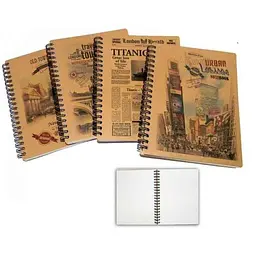 Записна книжка ОФОРТ на спір. KRAFT В6, 96арк. нелін. KR6196 в асортименті