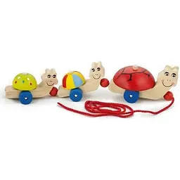 Дерев'яна каталка Viga Toys Черепашки 59949 Розвиваюча дерев'яна іграшка для прогулянок