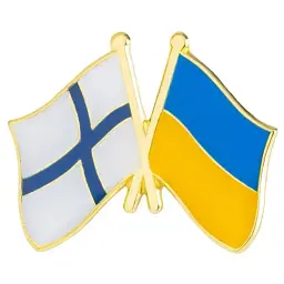 Подвійний значок-пін «Україна – Фінляндія» 25 × 19 мм (00265)