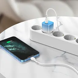 Адаптер мережевий HOCO Type-C to Lightning cable single port charge set C101A набір з кабелем - мініатюра 7