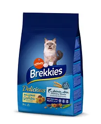 Сухий корм для кішок Brekkies Cat Delice Fish 3 кг з рибою, хрусткі крокети з тунцем та лососем