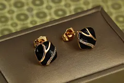 Сережки гвоздики Xuping Jewelry Руна 11 мм золотисті - мініатюра 2