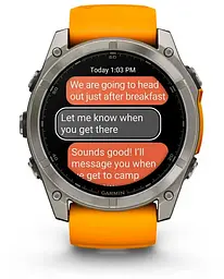 Смарт-годинник Garmin Fenix 8 51mm AMOLED Sapphire Titanium w. Spark Orange/Graphite Silicone Band (010-02905-10/11) - мініатюра 8