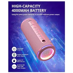 Портативна колонка Tronsmart Lite T7 24W TWS Bluetooth Pink - мініатюра 5