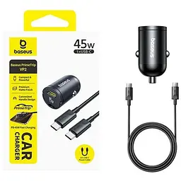 Автомобільний набір зарядний - адаптер + кабель C-C - Baseus PrimeTrip VP2 Car Charger 45W (C0206800)