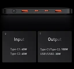 Зарядний пристрій Power bank Baseus Blade 100W 20000mAh для ноутбуків - мініатюра 6