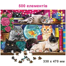 Дитячий пазл Котики на полиці 84849, 500 елементів - мініатюра 2