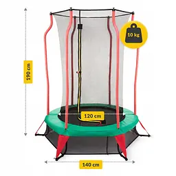 Батут дитячий для дому 4FIZJO Kids 140 см Green/Red (P-5907739319456) - мініатюра 7