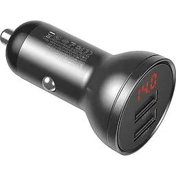 Автомобільний зарядний пристрій Baseus Digital 4.8A/2USB 24W Grey - мініатюра 3