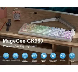 Клавіатура MageGee GK960 RGB Wireless (6971969729056) White Topographic (G-000004399) - мініатюра 6