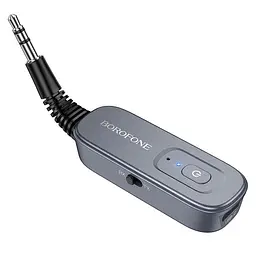 Bluetooth аудіо ресивер/трансмітер Borofone BC51 Clear way (AUX 3.5mm) Metal gray - мініатюра 4