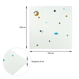 Панель стінова 3D 700x700x4mm зірки та місяць на білому фоні (D) SW-00001970 - мініатюра 3