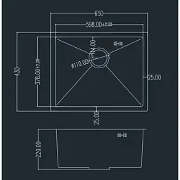 Мийка кухонна GRANADO Under top L STEEL S304 (GS09304) - мініатюра 7