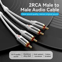 Кабель Audio 2RCA-2RCA Vention 10m PVC Shell White (BCQIL) - мініатюра 3
