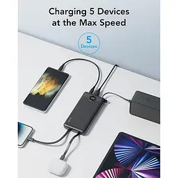 Портативний зарядний пристрій Vrurc 10000 mAh з вбудованими кабелями USB C - мініатюра 2