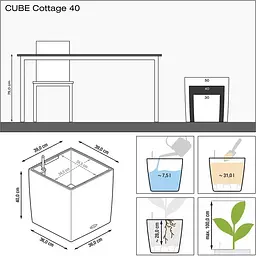 Вазон Lechuza Cube Cottage 40 пісочно-коричневий (15386) - мініатюра 4