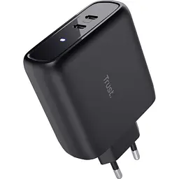 Зарядний пристрій Trust Maxo 65Вт, 2xUSB-C PD, чорний (25380_TRUST)