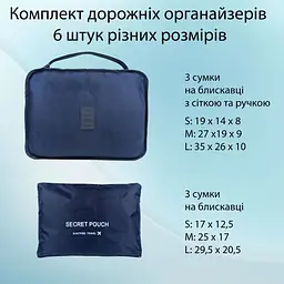 Набір органайзерів для подорожей LoveYouHome 6 шт. синій (61028) - мініатюра 2