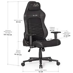 Геймерське крісло Cyberlux Spartan Black (арт. GM-409 B) - мініатюра 2