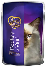 Вологий корм для кошенят з м'ясом птиці та телятиною Lovely Hunter Kitten with Poultry and Veal 85 г