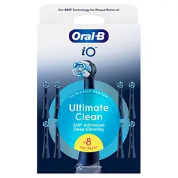 Насадка для зубної електрощітки Braun Oral-B iO RB CBF-8 Ultimate Clean Black (8 шт) - мініатюра 9