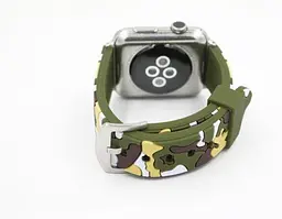 Ремінець Creasted для годинника Apple Watch 42 мм 44 мм силіконовий з пряжкою, Camouflage with yellow - мініатюра 3