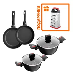 Каструля з кришкою Smart Fry 2,3л, 6,6л та Сковорода універсальна 26,28 см Berlin + Тертка 4-стороння - мініатюра 10