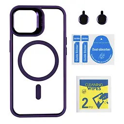 Чохол із підставкою MagSafe TPU PC Metal Stand Case Apple iPhone 14 Dark Purple - мініатюра 2