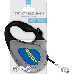 Повідець-рулетка для собак Waudog R-leash Сміливість, світловідбиваючий, XS, до 12 кг, 3 м, чорний - мініатюра 3