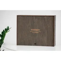 Подарунковий набір Whiskey Stones камені для віскі в дерев'яному пеналі №6 + декантер + 6 склянок Bohemia Quadro + щипці + мішечок - мініатюра 9