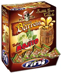 Блок жуйок Fini Pirate Barrels Mojito Gum 200шт - мініатюра 5