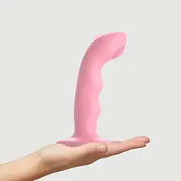 Насадка для страпону Strap-On-Me Tapping Dildo Wave - Coral Pink - мініатюра 4