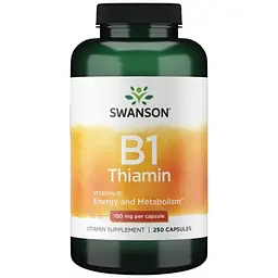 Вітаміни Swanson B1 Energy and Metabolism 100 мг 250 капсул