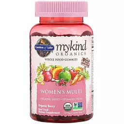Органічні мультівітаміни для жінок Органічні ягоди Garden of Life MyKind Organics 120 вегетаріанських жувальних цукерок