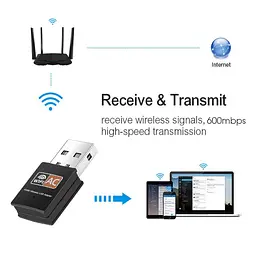 USB Wi-Fi адаптер PIX-LINK LVUAC09, 2.4-5ГГц, 802.11aс, 600Mbps - мініатюра 4