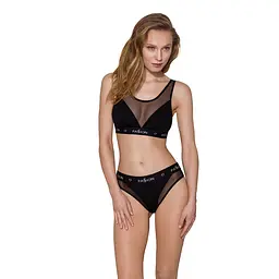 Топ з прозорою вставкою Passion PS002 TOP XL, black - мініатюра 3