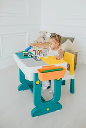 Комплект Poppet Столик Трансформер 6 в 1 + Стілець + Подушка на стілець + Набір фломастерів (PP-004-G) - мініатюра 11