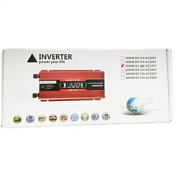Інвертор напруги Solar Smart King Power Inverter 018 модифікована синусоїда Red 1 розетка 2 USB екран з 24V на 220V 2000W (11064) - мініатюра 5