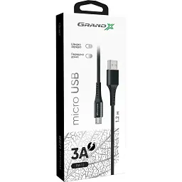 Дата кабель USB 2.0 AM to Micro 5P 1.2m Grand-X (FM-12B) - мініатюра 4