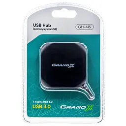 Концентратор Grand-X Travel 4 х USB3.0 (GH-415) - мініатюра 2