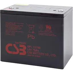 Акумулятор CSB AGM 12V (12V/75Ah/900Wh) (GPL12750) [154019] - мініатюра 1