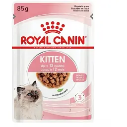 Набір вологого корму для кошенят Royal Canin Kitten Instinctive шматочки в соусі 1.02 кг (12 шт. х 85 г) - мініатюра 3