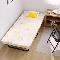 Складане ліжко, розкладачка з матрацом / Портативне складане кемпінгове ліжко на колесах 180х70х30cm - мініатюра 3