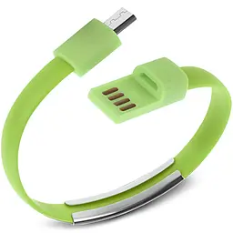 Кабель-браслет micro USB 2.0, зеленый RTL