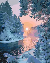 Картина за номерами Зимовий пейзаж 40x50 см Origami LW3096