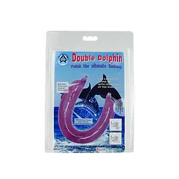 Двосторонній фалоімітатор - Double Dolphin Pink - мініатюра 2