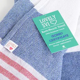 Рушник пештемаль Lovely Svi бавовняний, пляжний, хамам, spa - XХL 100x180 см Blue/Red Stripes (1032025) - мініатюра 3