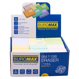 Гумка Buromax прямокутна PASTEL 29х19.6х10 мм (BM.1128) - мініатюра 2